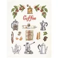 Image of Permin Coffee Time - Linen Cross Stitch Kit