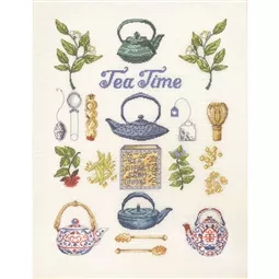 Permin Tea Time - Linen Cross Stitch Kit