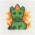 Image of Permin Green Unicorn Cross Stitch Kit