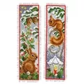 Image of Vervaco Rabbit and Squirrel Bookmarks Christmas Cross Stitch Kit