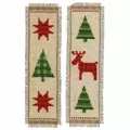 Image of Vervaco Chequered Trees Bookmarks Christmas Cross Stitch Kit