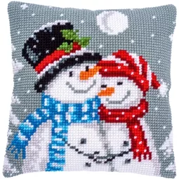 Vervaco Snowman Hugs Cushion Christmas Cross Stitch Kit