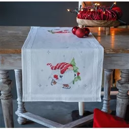 Cross stitch Christmas table linens