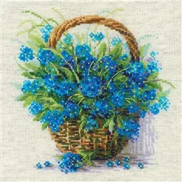 RIOLIS Forget-Me-Nots in a Basket Cross Stitch Kit