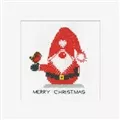 Image of Heritage Father Christmas Gonk Christmas Card Making Cross Stitch Kit