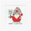 Image of Heritage Santa Stop Here Gonk Christmas Card Making Christmas Cross Stitch Kit