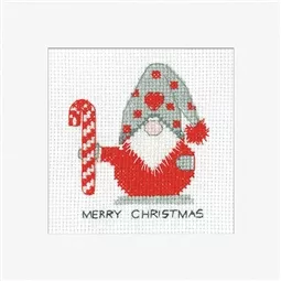 Heritage Candy Cane Gonk Christmas Card Making Christmas Cross Stitch Kit
