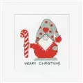 Image of Heritage Candy Cane Gonk Christmas Card Making Christmas Cross Stitch Kit