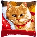 Image of Vervaco Cosy Cat Cushion Cross Stitch Kit