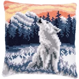 Vervaco Winter Wolf Cushion Cross Stitch Kit
