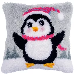 Vervaco Penguin Latch Hook Latch Hook Christmas Cushion Kit
