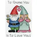 Image of Design Works Crafts Gnome Love Wedding Sampler Cross Stitch Kit