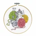Image of Design Works Crafts Yarn Cat Cross Stitch Kit