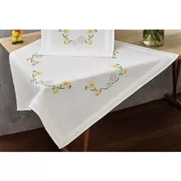 Permin Daffodils and Egg Tablecloth Embroidery Kit