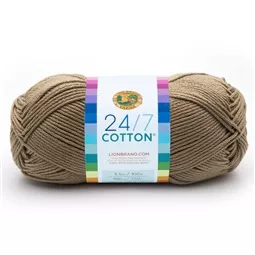 Lion Brand Yarn 24/7 Cotton - Taupe 100g