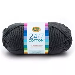 Lion Brand Yarn 24/7 Cotton - Charcoal 100g