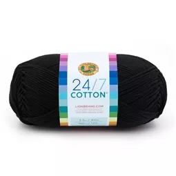 Lion Brand Yarn 24/7 Cotton - Black 100g