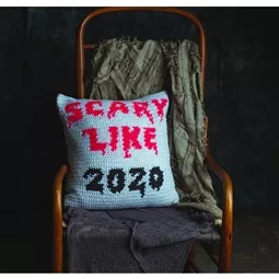 Lion Brand Yarn Scary Like 2020 Pillow Pattern