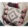 Image of Lion Brand Yarn Boho Pom-pom Pillow Pattern