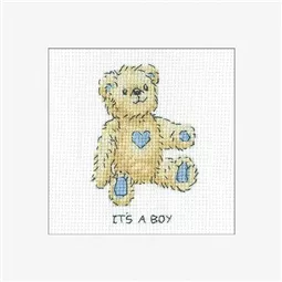 Heritage It's a Boy Teddy Card Cross Stitch Kit
