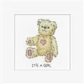 Image of Heritage It's a Girl Teddy Card Cross Stitch Kit
