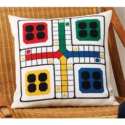 Permin Ludo Cushion Cross Stitch Kit