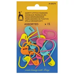 Pony Safety Stitch Markers 15 in Assorted Colours Accessory