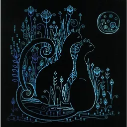 RIOLIS Cats - Moonlight Embroidery Kit