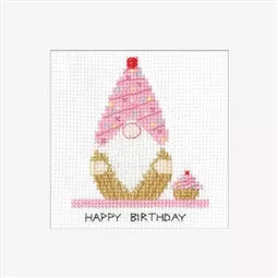 Heritage Gonk Birthday Cupcake Cross Stitch Kit