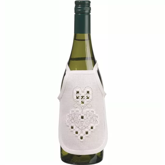Permin White Bottle Apron for Hardanger Fabric