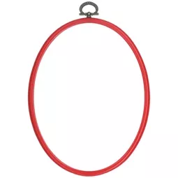 Permin Red Flexi Hoop Oval 13cm x 18cm Embroidery Hoop Accessory