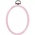 Image of Permin Pink Mini Flexi Hoop Oval 7cm x 9cm Embroidery Hoop Accessory