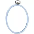Image of Permin Blue Mini Flexi Hoop Oval 7cm x 9cm Embroidery Hoop Accessory