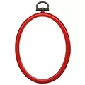 Image of Permin Red Mini Flexi Hoop Oval 7cm x 9cm Embroidery Hoop Accessory
