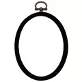 Image of Permin Black Mini Flexi Hoop Oval 7cm x 9cm Embroidery Hoop Accessory