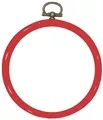 Permin Red Round Flexi Hoop 8cm Embroidery Hoop