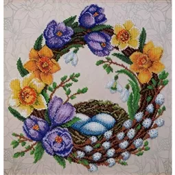 VDV Floral Spring Wreath Embroidery Kit