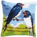 Image of Vervaco Swallows Cushion Cross Stitch Kit