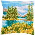 Image of Vervaco Lake Scene Cushion Cross Stitch Kit