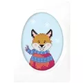 Image of Orchidea Fox in Sweater Christmas Card Making Christmas Cross Stitch Kit