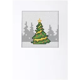 Orchidea Decorated Tree Christmas Card Making Christmas Cross Stitch Kit