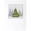 Image of Orchidea Decorated Tree Christmas Card Making Christmas Cross Stitch Kit