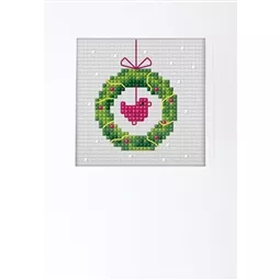 Orchidea Wreath and Bird Christmas Card Making Christmas Cross Stitch Kit