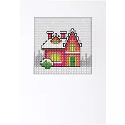 Orchidea Snowy House Christmas Card Making Christmas Cross Stitch Kit