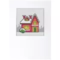 Image of Orchidea Snowy House Christmas Card Making Christmas Cross Stitch Kit