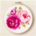 Image of DMC Pink Peonies Cross Stitch Kit