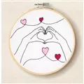 Image of DMC Heart Hands Embroidery Kit