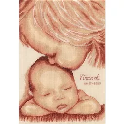Vervaco Children's Love Birth Record Birth Sampler Cross Stitch Kit