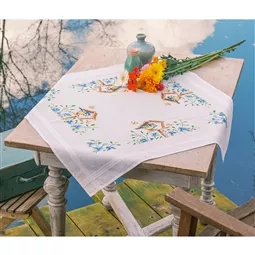 Vervaco Birdhouses Tablecloth Cross Stitch Kit
