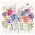 Image of Vervaco Pansies and Grasses - Evenweave Cross Stitch Kit